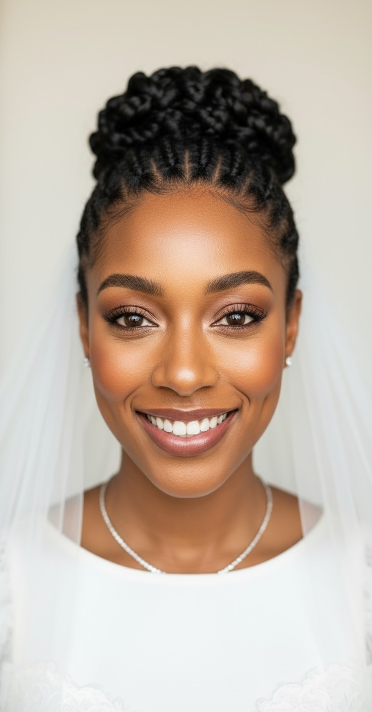 After Updo Bridal Hair With Veil